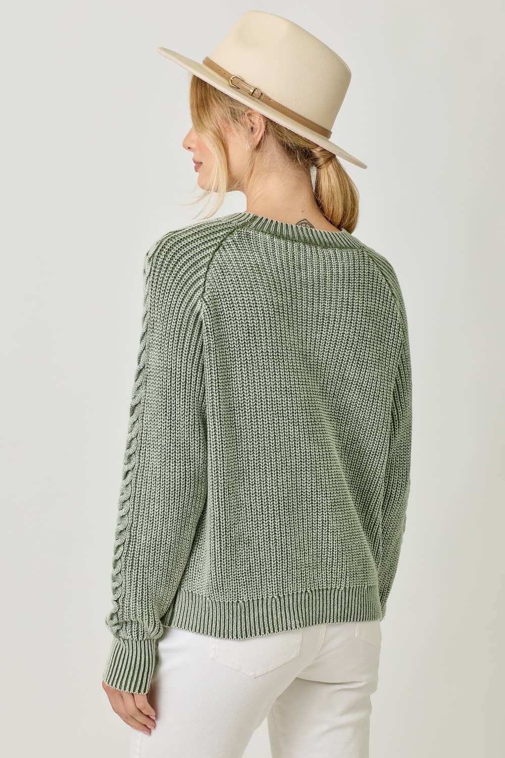 Washed Cable Sweater