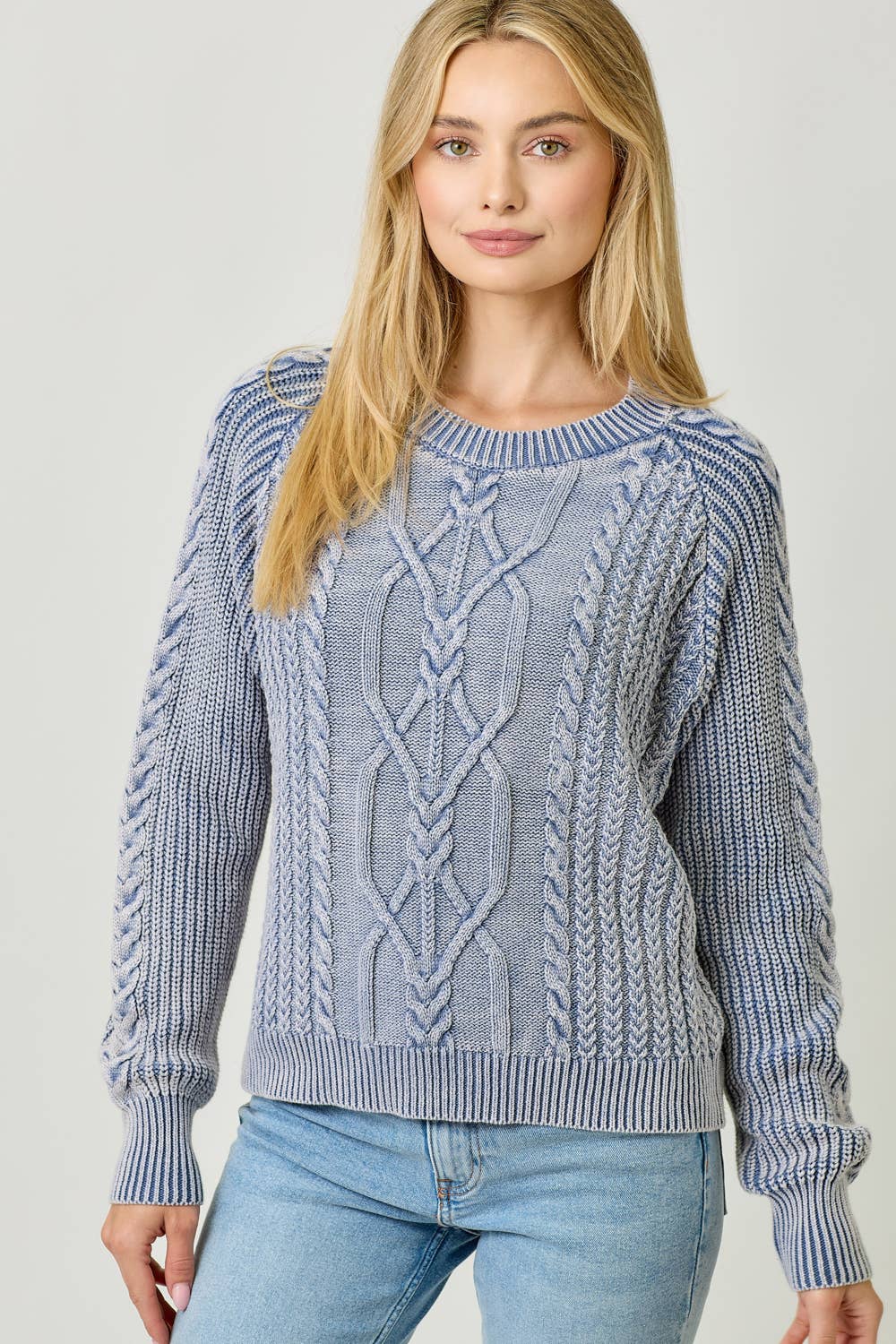 Washed Cable Sweater