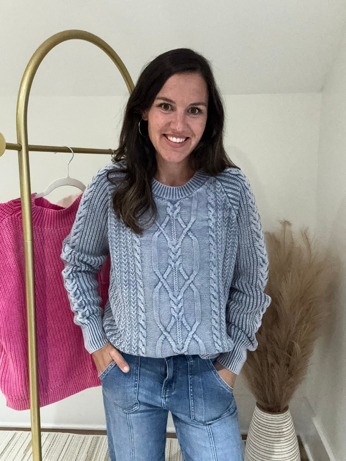 Washed Cable Sweater