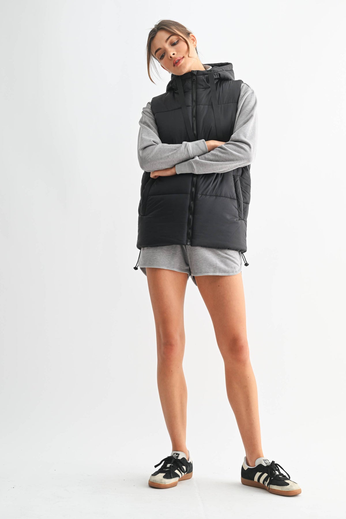 Longline High Neck Padded Vest