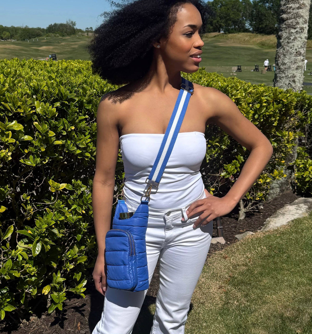 Royal Blue HydroBag? with Blue & White Striped Strap