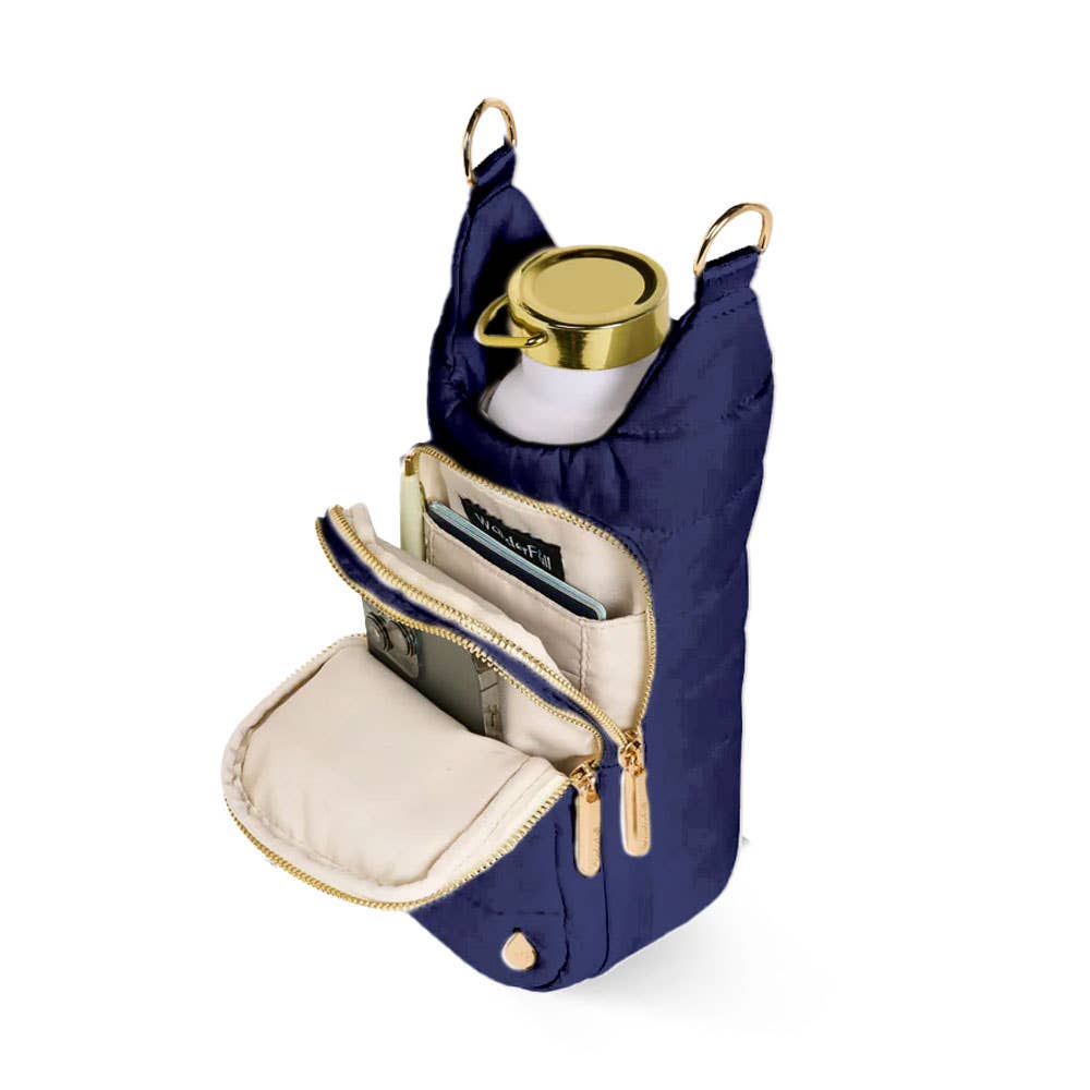 Navy Blue Matte HydroBag? with Navy/Gold Strap