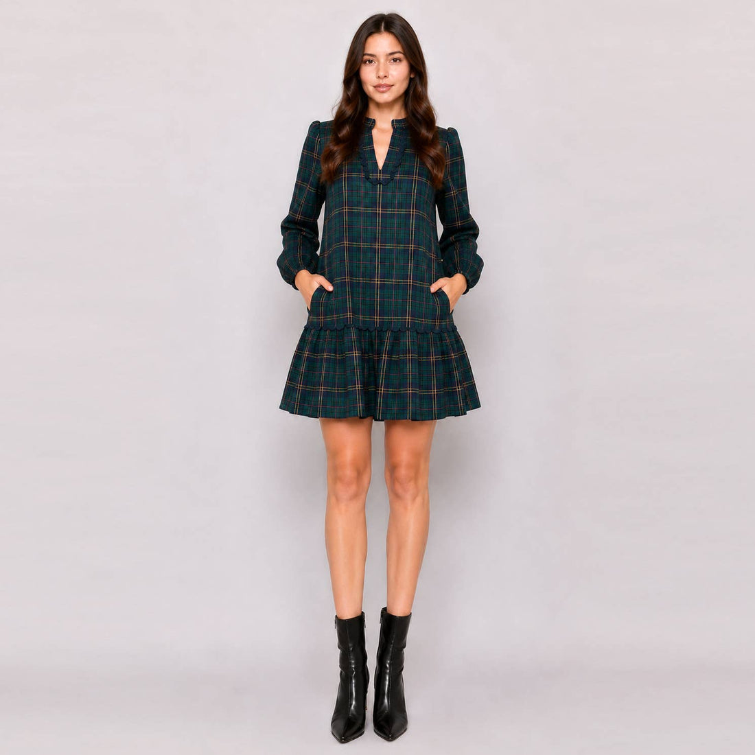 Highland Charm Plaid Mini Dress