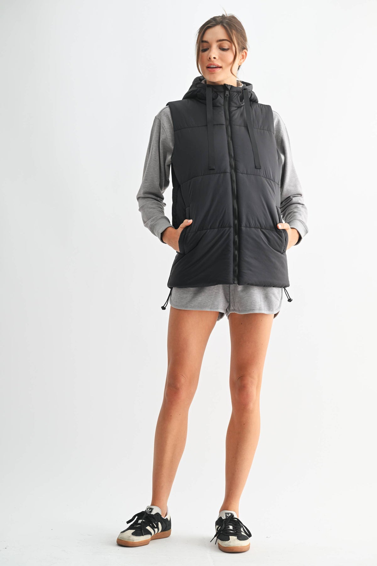 Longline High Neck Padded Vest