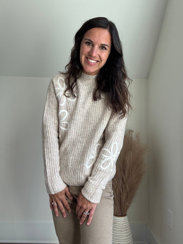 Embroidered Flower Sweater