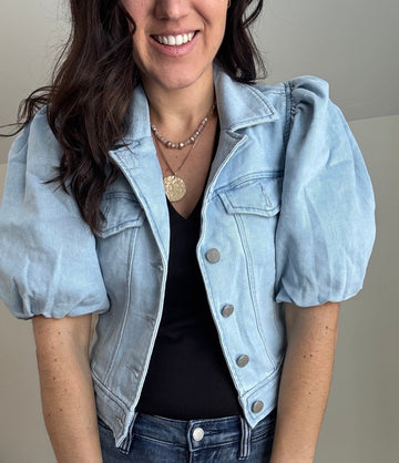 Puffed Sleeve Cropped Jacket