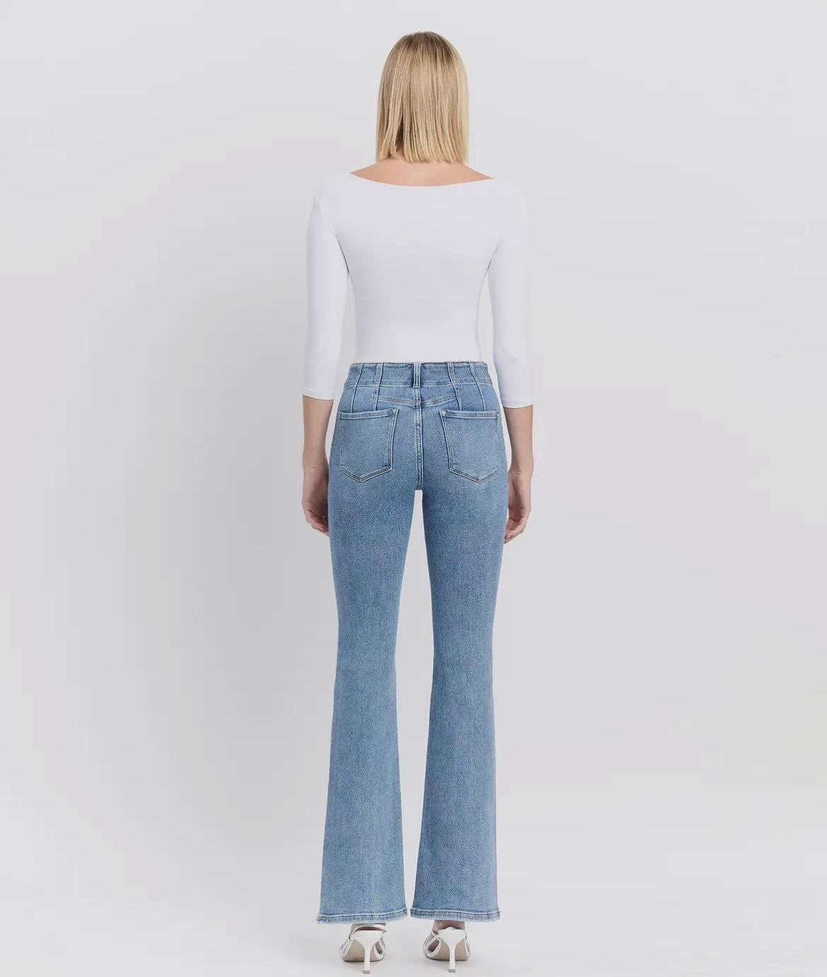 High Rise Front Pocket Flare Jean
