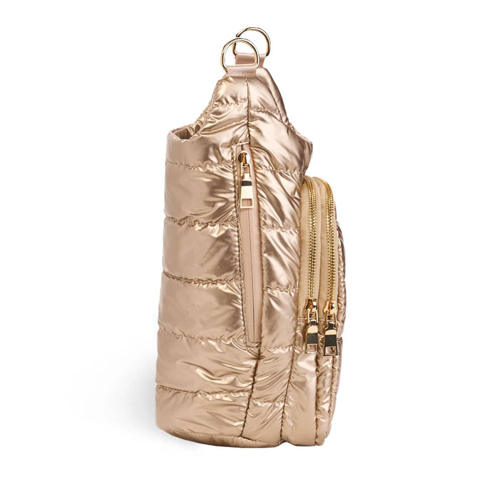 HydroBag? HANDLE?- Gold Shiny with Vegan Leather Trimmed Solid Strap