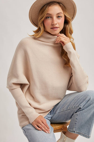 SLOUCH NECK DOLMAN SLEEVED PULLOVER
