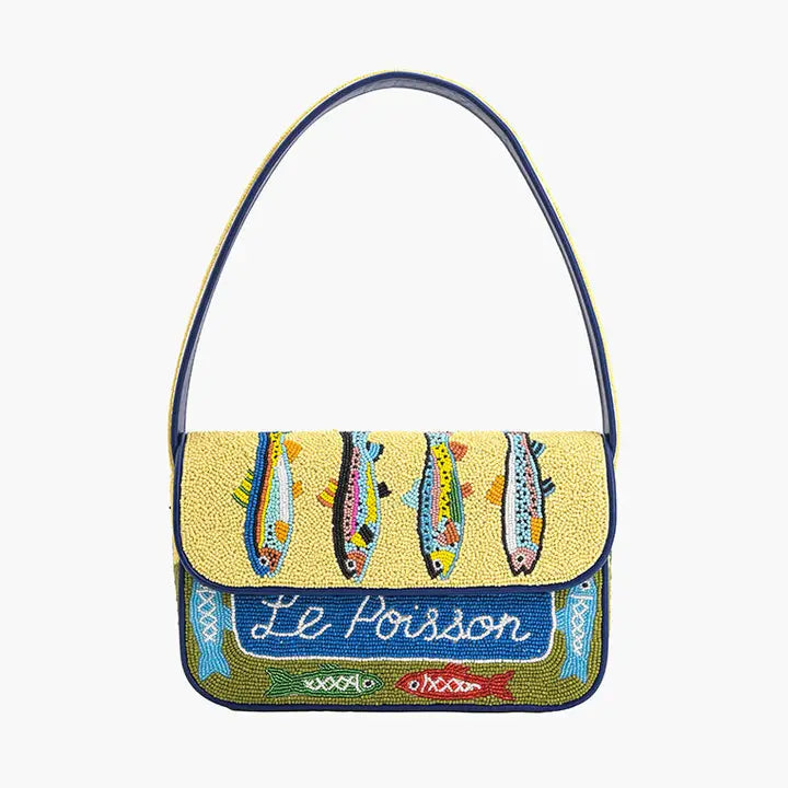 Fish Tail Beaded Shoulder Bag
